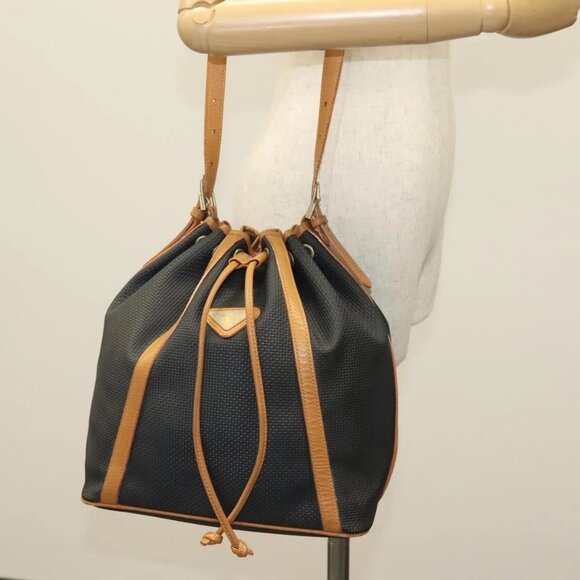 SAINT LAURENT Shoulder Bag PVC Canvas Black Gold Auth 141268 - Picture 3 of 16